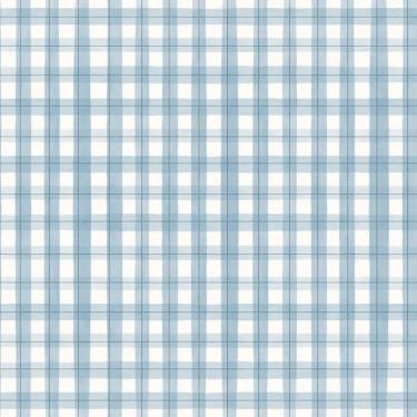 Imagem de Papel De Parede Revoada Xadrez Picnic Pincelada Azul 4444