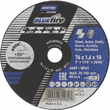 Imagem de Disco De Corte Blue Fire 76x1,6x10mm - 66252828242 - Norton