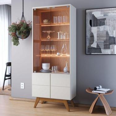 Imagem de Cristaleira Ambiente Noronha Off White Matte Freijó– Colibri