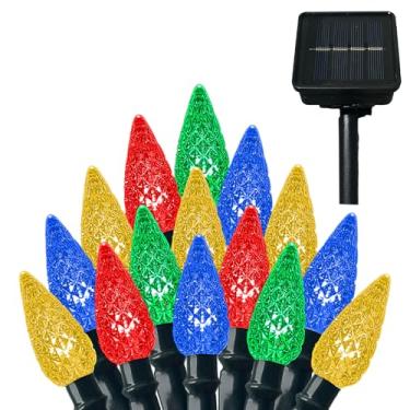 Imagem de Anycosy Luzes de Natal C3, 100 LEDs Strawberry Operado por Pilha Luzes 8 Modos e Temporizador para Árvore de Natal, Jardim, Pátio, Interior, Exterior, Decorações de Natal (C3