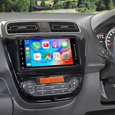 Imagem de Atualização estéreo 4G + 64G Android 14 para Mitsubishi Mirage G4 2017-2024, tela sensível ao toque de 17.8 cm, cabeça dupla, GPS Navi com Carplay, Android, Bluetooth, Bluetooth, FM, SWC DSP, câmera