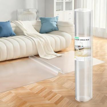 Imagem de Tapete de cadeira de escritório para pisos de madeira, tapetes de plástico para cadeira de escritório para madeira dura, protetor transparente de vinil resistente, tapete pequeno sob a mesa do