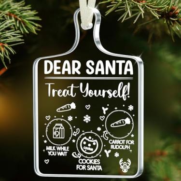 Imagem de Enfeites de Natal engraçados 2025 – Decoração suspensa de árvore de Natal, enfeite temático de biscoitos e leite para decoração de casa, ideia de presente de troca secreta de Papai Noel para amigos e