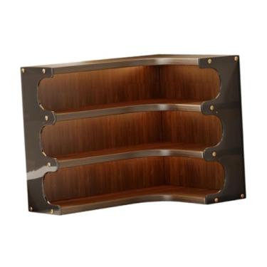 Imagem de FytStycale Organizador de canto de mesa, prateleira de madeira, porta-xícaras de café, suporte de exibição para, ideal para cozinha, hotel, casa e, Marrom