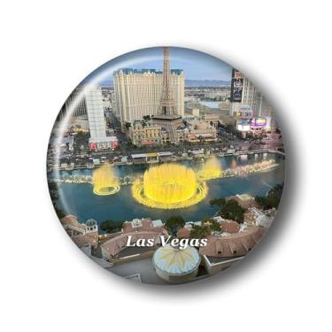 Imagem de Nevada Las Vegas Fontes do Bellagio Adesivo Ímã de Geladeira Vidro Cristal 3D Ímãs de Geladeira Viagem Cidade de Las Vegas Colecionável Lembrança Presentes Decoração de Geladeira