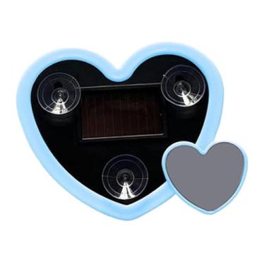 Imagem de JicSuXi Luz ambiente LED em formato de coração para carro, decoração moderna e romântica para interiores automotivos, alimentada por energia solar, ideal para, Azul Claro