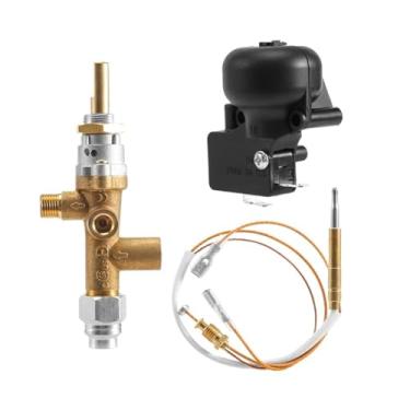 Imagem de Válvula de controle do aquecedor pátio a gás com sensor termopar e botão segurança - peças reposição para aquecimento externo
