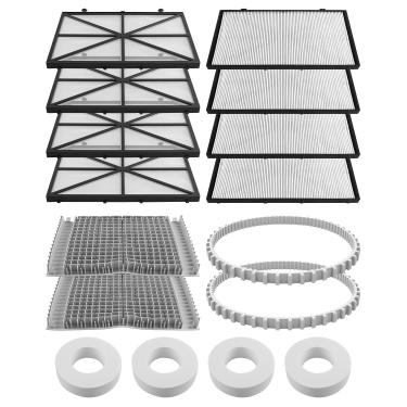 Imagem de MQLPXI Kit de ajuste compatível com limpador de piscina robótico Maytronics Dolphin Nautilus CC Plus, inclui 9991433-R4 filtro de mola 6101641-R2 escovas anéis de escalada 9985006-R2 trilhos