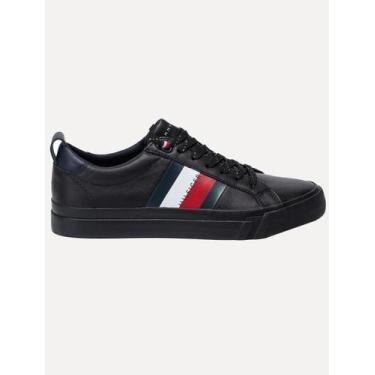 Imagem de Tênis Tommy Hilfiger Masculino Couro Dino Black Preto, 40