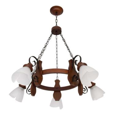 Imagem de Lustre Country Envelhecido 5 Lâmpadas 945E - Luminárias Müller