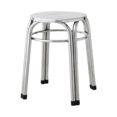 Imagem de Ioensy Banco redondo de metal, redondo, antiderrapante, empilhável, prático, sem encosto, de aço inoxidável, para áreas internas, cozinha, jardim e áreas, 29cm X 50cm