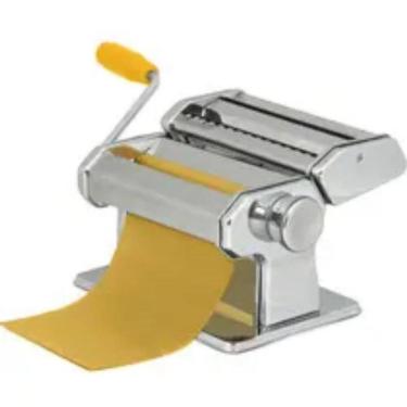 Imagem de Máquina Fazer Macarrão Massas Manual Cilindro Abrir Italiana
