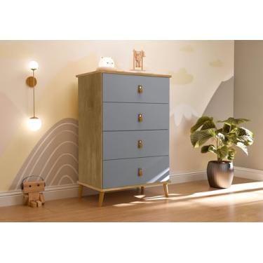 Imagem de Cômoda Jujuba 4 Gavetas - JM3 Moveis (Cinza/Nature)