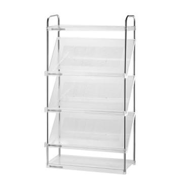 Imagem de SPXMQSS Sapateira para entrada, armazenamento de sapatos, organizador inclinado estreito para sala de estar, corredor, quarto, fácil de montar, branco, 5 níveis 49 x 18,5 x 94 cm