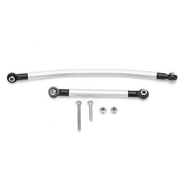 Imagem de SIWOTED Kit de tirante de ligação de direção em liga de alumínio para carro axial Scx10 90046 90047 RC (Prata)