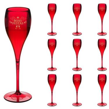Imagem de Taça Espumante 120ml Boas Festas Brut Acrílico Premium 10pçs - NEOPLAS