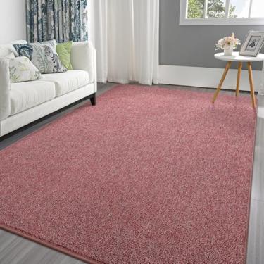 Imagem de Pettop Tapetes de área vermelho borgonha 12 x 18 cm para sala de estar, quarto, tapete de espuma viscoelástica espessa, moderno, minimalista, super macio, para meninos e meninas, tapetes