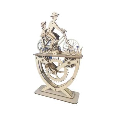 Imagem de Quebra-Cabeça De Bicicleta 3D Em Madeira Pai E Filho, Kit De Montagem 