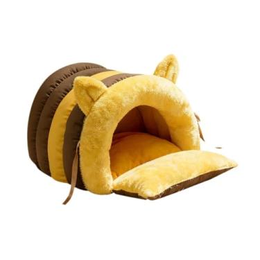 Imagem de ShengQuanHao para Gatos E Filhotes, Cama Macia de Pelúcia, Abrigo de Inverno Desmontável, Casinha de Pelúcia para Gatinhos E Cachorros de Pequeno Porte, 60cmx50cmx40cm