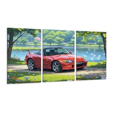 Imagem de HouLaiZhe Anime JDM S2000 Primavera Poster Arte de Parede em Tela para Sala de Estar Quarto Decoração de Casa Escritório Pintura Pósteres (30 x 60 cm) × 3)