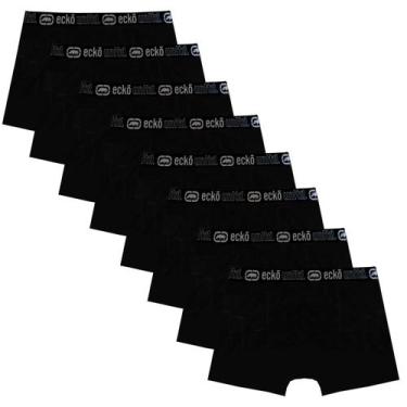 Imagem de Kit 8 Cuecas Masculinas Boxer Cotton Basic Ecko Unltd Preto, M
