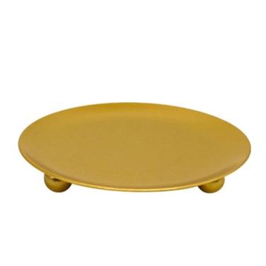 Imagem de Generic Suporte de vela de ferro preto simples decorativo placa de metal pilar criativo dourado festival castiçal (7 cm, ouro)