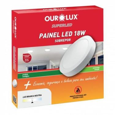 Imagem de Luminaria LED Sobrepor Redonda 18 watts 6500K Branco Frio OUROLUX , Bi