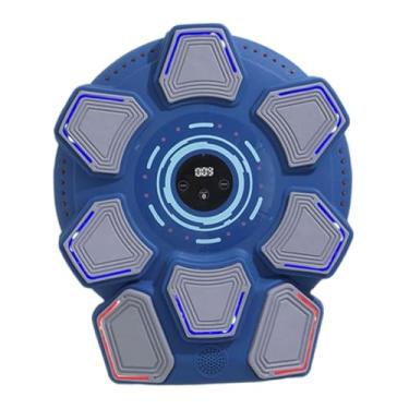Imagem de Colaxi Máquina de boxe eletrônica, alvo de parede, equipamento de treino esportivo ajustável para crianças e adultos, almofada de socos, alvo musical, Azul