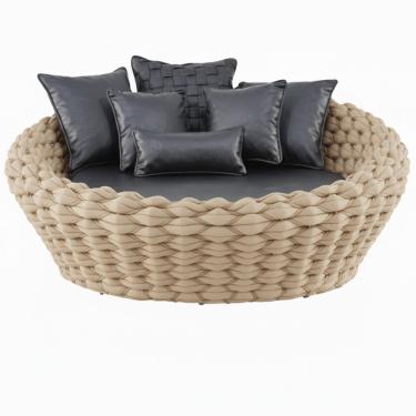 Imagem de Chaise Munique Tricô Náutico Jardim Piscina área Rami