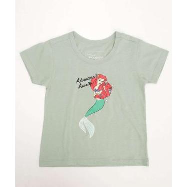 Imagem de Blusa Infantil Manga Curta Ariel Disney Tam 4 a 10-05537, 8, Verde