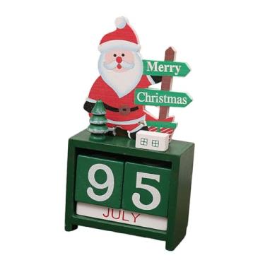 Imagem de Baoblaze Calendário de Natal de Madeira com Contagem Regressiva, para Mesa, Calendário Perpétuo, Decoração Rústica e Criativa para Casa, Quarto e Escritório, Style G