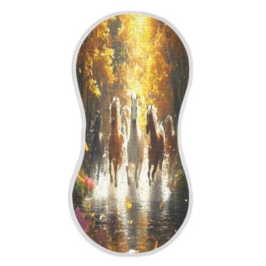 Imagem de xigua Conjunto de 1 panos de musselina para arrotar cavalos para bebês, super macios e absorventes, roupas de arroto de algodão, presente de chá para recém-nascidos, bebês meninas e meninos