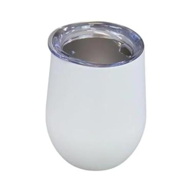 Imagem de Global Copo Térmico de Aço Inox, Branco Fosco, Parede Dupla com Tampa de Acrílico e Vedação em Silicone, 11,4 x 8,5 cm