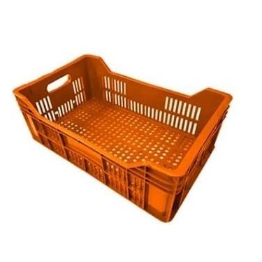 Imagem de Kit 3 Caixa Plástica Empilhável Hortifruti Agrícola Organizadora Resistente Frutas Verduras Multiuso(Laranja)