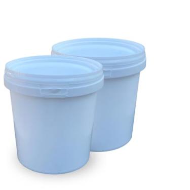 Imagem de Pote Plástico Industrial 1 Litro Para Envasar Produtos - KIT 05 PEÇAS