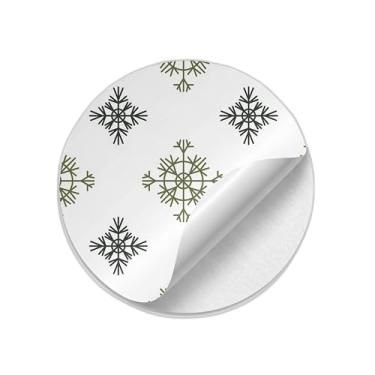 Imagem de Adesivos Autocolantes Natalinos Redondos 25 Unidades Flocos de Neve Coloridos - Tamanho 85x85cm