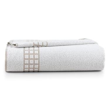 Imagem de Toalha de Banho para Praia e Piscina, 140x70cm, 60% Algodão e 40% Poliéster, Gramatura 410g/m², Hipoalergênico (Cáqui)