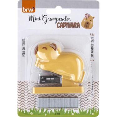 Imagem de Grampeador Plástico Capivara 20 Folhas com 100 Grampos (display com 6)