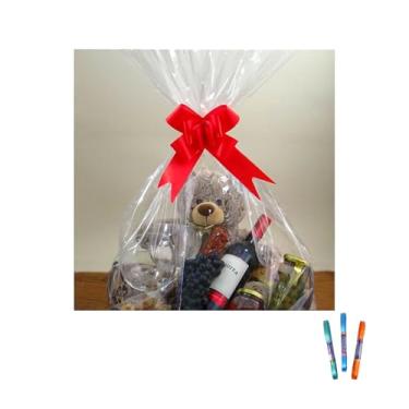 Imagem de Kit Saco Decorado 80x90cm Com 1 Unidade E Fita Cetim 7mm X 10 Metros