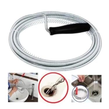 Imagem de Desentupidor Manual 1,50 m Mola Aço Ralo Pia Banheiro - Flexível Resistente Cozinha Cano Calha, Fácil Uso Reutilizável