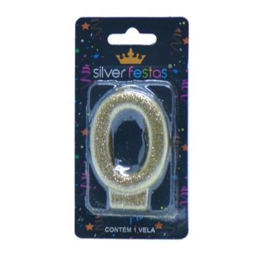 Imagem de Vela de Aniversário Dourada N0 Silver - Silver Festas