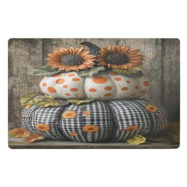 Imagem de Abóbora Girassol Pilha Tapete de Porta Entrada Externa Engraçado Durável Tapete de Boas-vindas Externo 81 cm x 50 cm Tapetes para Casa