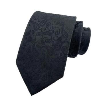 Imagem de Gravata Masculina De Luxo 8CM Em 31 Cores: Listras Pretas, Xadrez Flor