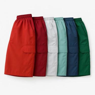 Imagem de Bermuda Brim Pesado 100% Algodão com Bolsos Laterais e Cargo M ao XGG 