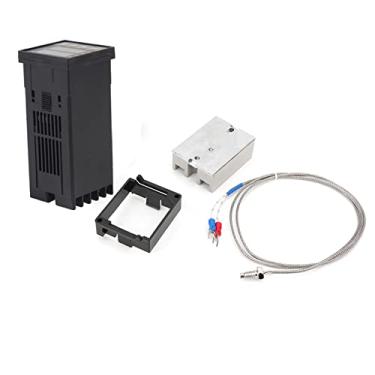 Imagem de Hyuduo Controlador de Termostato Alarme REX C100 Termostato Inteligente Digital LED Kit Controlador de Temperatura PID AC110V Com Fonte de Alimentação de Comutação de Microprocessador e Atraso do
