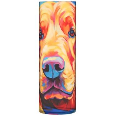 Imagem de Vasos altos Golden Retriever com estampa de cachorro para flores, cilindro, centro de mesa, decoração floral de outono para quarto, 30 cm x 9,9 cm