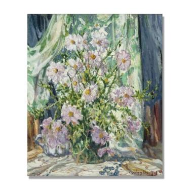 Imagem de NHLDZYH Flores clássicas ainda vida em tela retro buquê de flores pinturas estilo country decoração de parede para cozinha e sala de estar. B10. 40 x 48 cm apenas tela