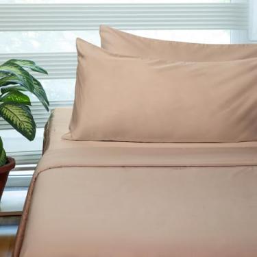 Imagem de Fabdreams Jogo de cama king size 100% algodão orgânico | Conjunto de lençóis de 400 fios | Certificado GOTS | Algodão de fibra longa | Bolsos profundos elásticos de até 43 cm | Macio sedoso brilhante