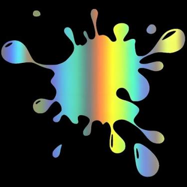 Imagem de 4 peças de decalque de vinil com respingos de tinta criativa, à prova d'água, refletivo, personalidade, adesivo engraçado para carros, para-choques, janelas, paredes e laptops (colorido)