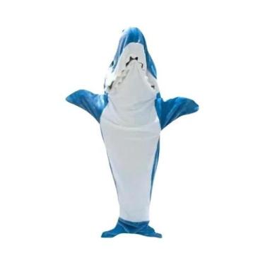 Imagem de Manta Com Capuz Feminina Estampada Xadrez De Tubarão, Macia E Quente, 